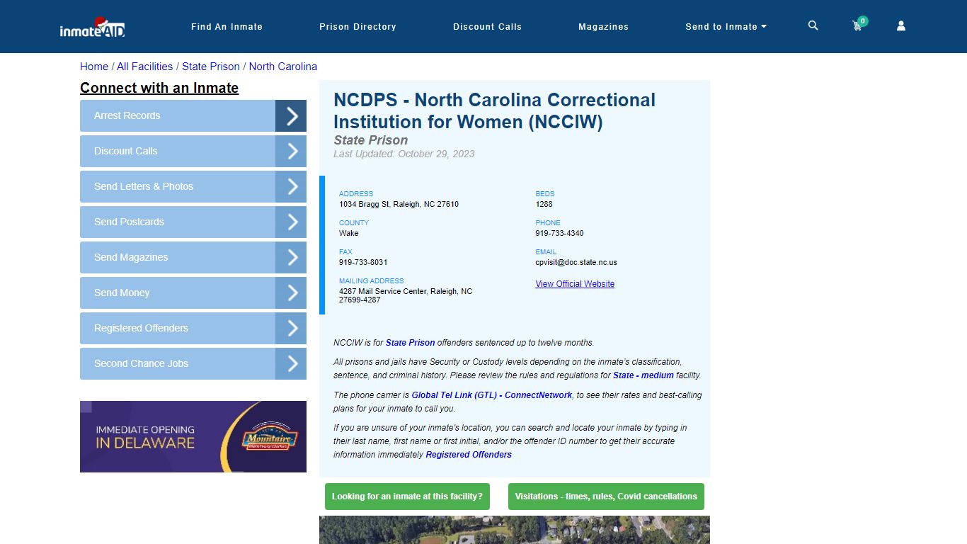 North Carolina Correctional Institution for Women (NCCIW) - InmateAid