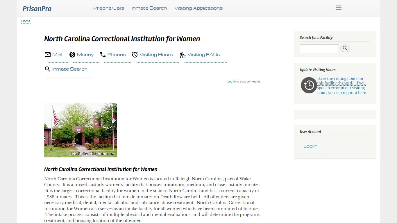 North Carolina Correctional Institution for Women - PrisonPro
